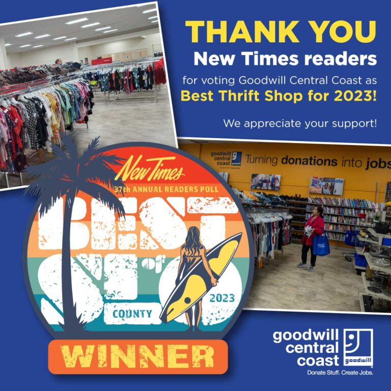 Shop for Unique Used Clothing at Goodwill Thrift Store in San Luis Obispo