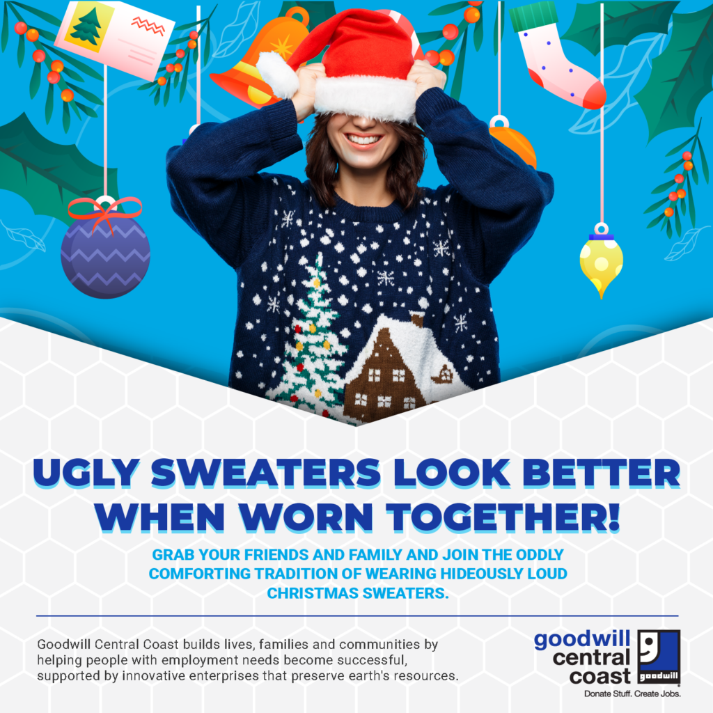 Are you dreaming of an ugly Christmas sweater? Goodwill has you covered