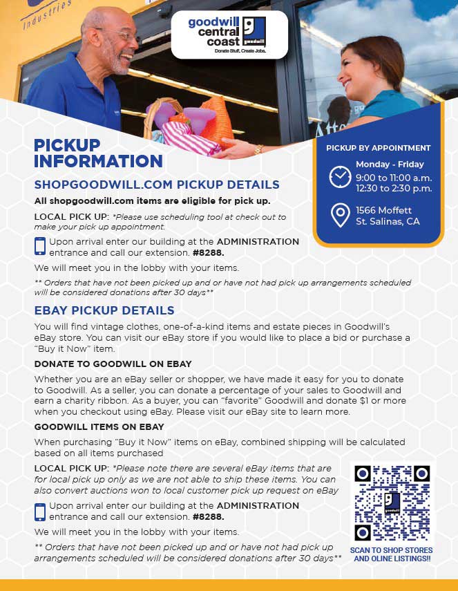 goodwill pickup information